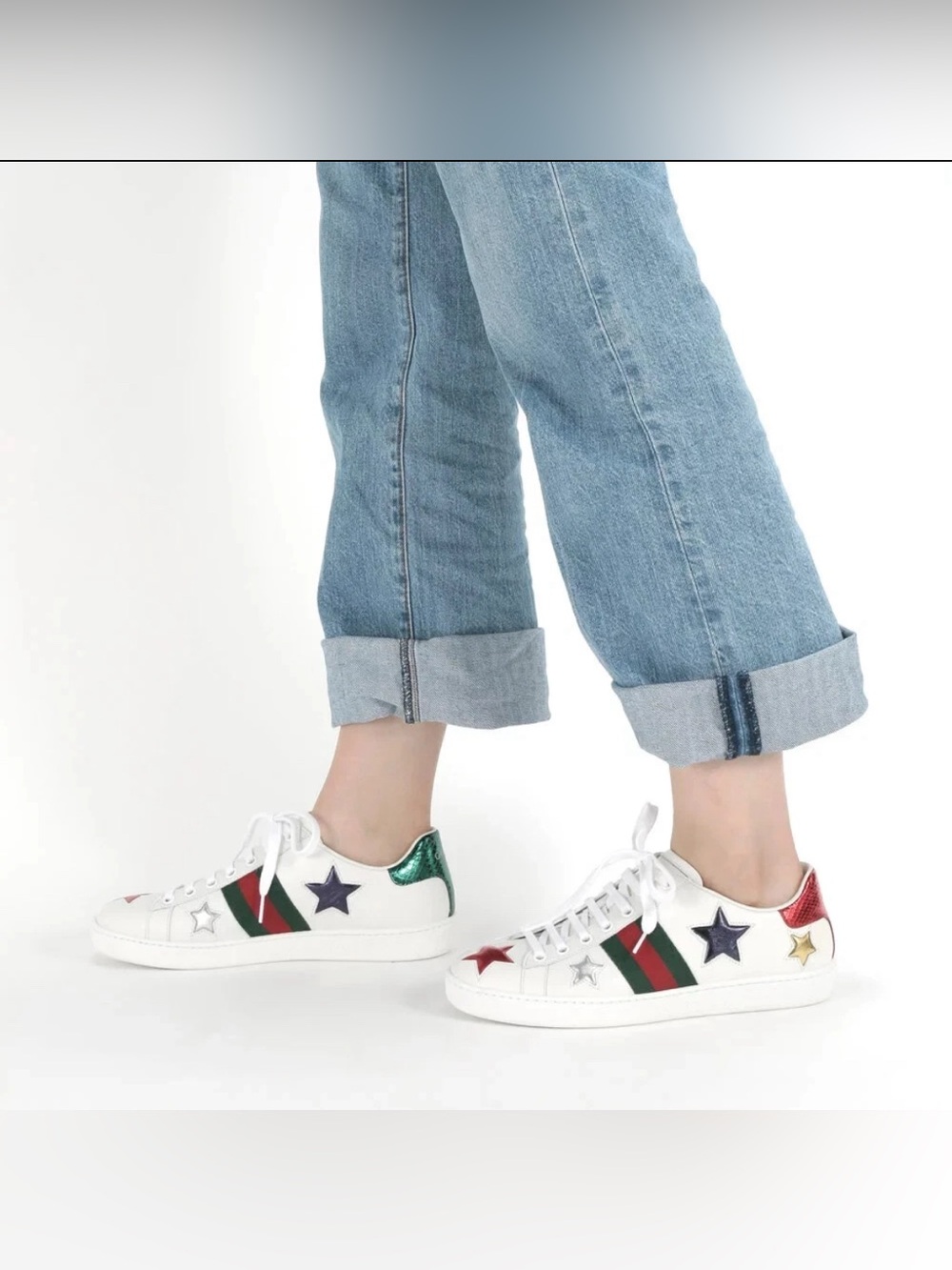 Gucci green and red star shoes! ⭐️